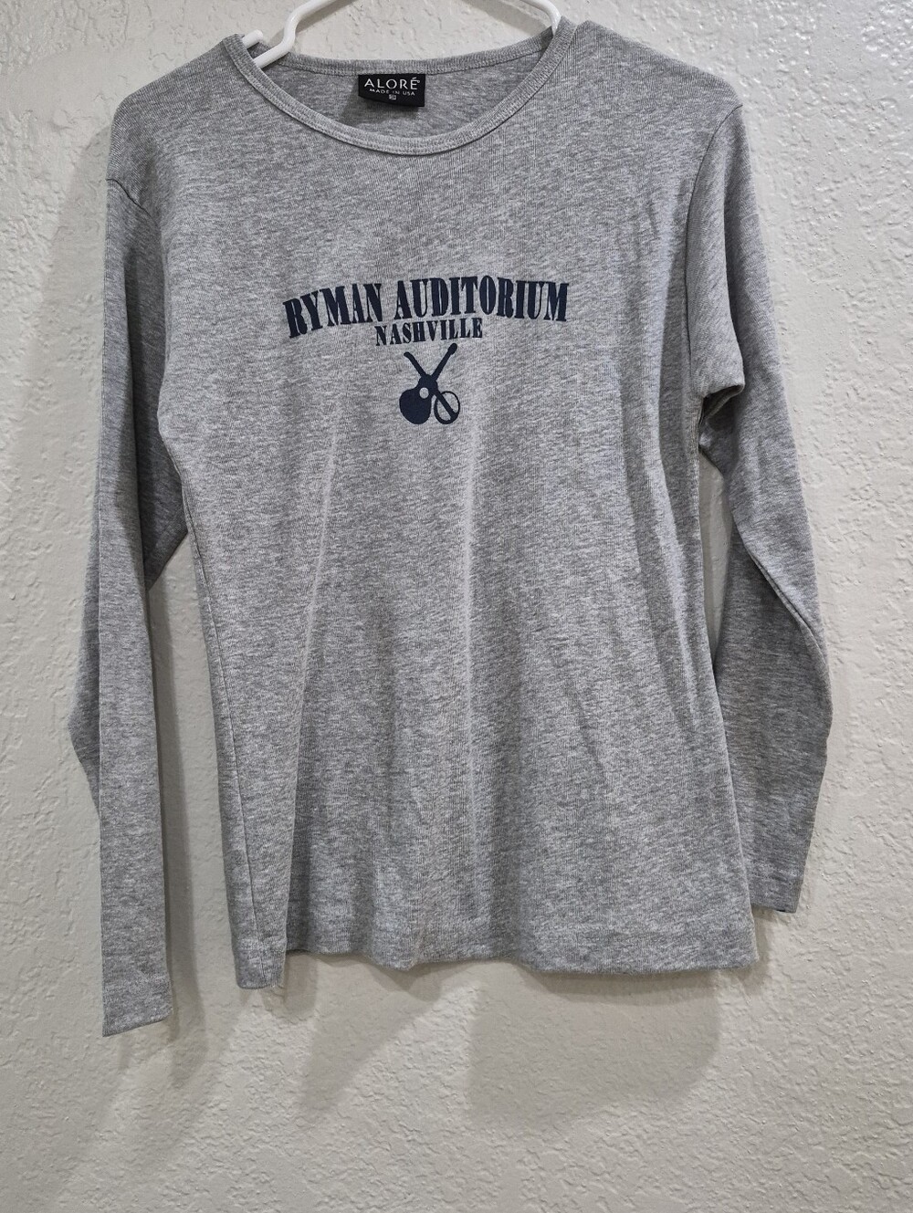 Vtg Alore Gray Ryman Auditorium Nashville Long-Sleeve Shirt XL